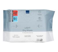 ABENA Light Dry Wipes, 1 Pack of 100 Wipes, 30 x 27cm, Absorbency Level 1, Multifunctional Cleansing, Easy & Effective Everyday Cleaning, Disposable Towels