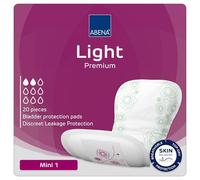 ABENA Light Incontinence Pad Eco-Friendly Women's Incontinence Pads, Breathable & Comfortable with Fast Absorption and Protection, 180 ml, 20PK, White
