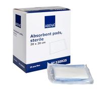 ABENA Liquid Repellent Gauze Pads, 25 Individually Packed Gauze Dressings For Wounds Sterile, 20x20cm Soft Absorbent Non Woven Swabs, Non-Adhesive Liquid Repellent Dressings for Wounds