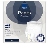 Abena Pants Premium Pull-Up Incontinence Pants, Eco-Labelled Incontinence Pants for Men & Women, Discreet, Protective, Breathable, Comfortable, Medium 3, 80-110cm Waist, 2400ml Absorbency, 15PK