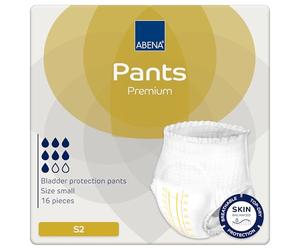 Abena Pants Premium Pull-Up Incontinence Pants, Eco-Labelled Incontinence Pants for Men & Women, Discreet, Protective, Breathable, Comfortable - Small 2, 60-90cm Waist, 1900ml Absorbency, 16 pcs