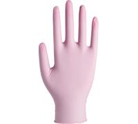 ABENA Pink Disposable Gloves, Medium size, Pack of 50 Pairs, Nitrile Gloves, Latex Free, Suitable for Surgical use, Cleaning, Car Detailing, Kitchen use and more