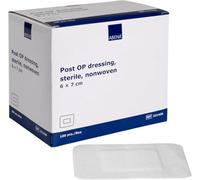 ABENA Post Operation Dressing, 6x7cm, Pack of 100, Sterile, Adhesive, Breathable Non-Woven Plaster, Soft Absorbent Dressing for Wound Care, Cuts & Abrasions, Latex Free