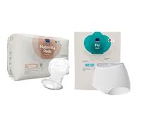 ABENA Postpartum Recovery Bundle - Premium Maternity Pads 15 Pack + Fixation Pants Cotton (3 Pack), Postnatal After Birth Care, Heavy Flow Protection, Breathable, Skin Friendly, Eco-Labelled