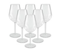 ABENA Reusable Plastic Wine Glasses, 500ml, Pack of 6, Clear SAN Drinkware