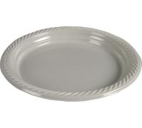 ABENA Reusable Plates, Ø23cm, Pack of 25, Light Grey, PP, Large Unbreakable Set, Plastic Dinner Plates, Durable, Plastic Reusable Plates