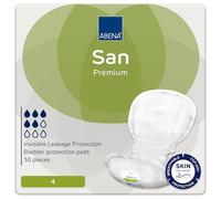 Abena San 4 Incontinence Pads Women and Men | 800ml Absorbency | 30 Pack | Fast Absorbing Incontinence Products, Discreet & Effective Shaped Incontinence Pads for Men/Women.