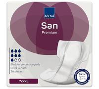 ABENA San Premium Mens & Womens Incontinence Pads, Breathable & Comfortable, Fast Absorption, Discreet & Effective Shaped - Air Plus 7, XXL, 26PK