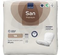 ABENA San Premium Mens & Womens Incontinence Pads, Breathable & Comfortable, Fast Absorption, Discreet & Effective Shaped Incontinence Pads for Men/Women- Premium 1A, 200ml Absorbency, 28PK, White