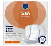 ABENA San Premium Mens & Womens Incontinence Pads, Breathable & Comfortable, Fast Absorption, Discreet & Effective Shaped - Premium 8, 2500ml Absorbency, 22PK