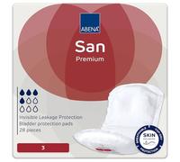 ABENA San Premium Mens & Womens Incontinence Pads, Breathable & Comfortable, Fast Absorption, Discreet & Effective Shaped - Premium 3, 500ml Absorbency, 28PK