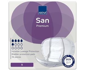 ABENA San Premium Mens & Womens Incontinence Pads, Breathable & Comfortable, Fast Absorption, Discreet & Effective Shaped - Premium 5, 1200ml Absorbency, 36PK