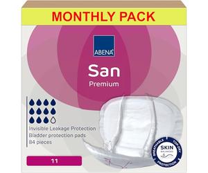 ABENA San Premium Size 11 Incontinence Pad, 3400ml Absorbency, Case of 4 Packs, White