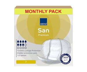 ABENA San Premium Size 7 Incontinence Pad, 2100ml Absorbency, Case of 4 Packs, White