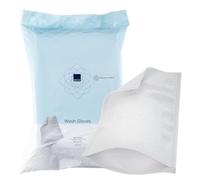 ABENA Single Use Wash Gloves, Pack of 50 (White) - 23 x 16 cm