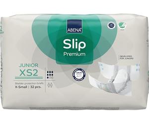 Abena Slip Premium Junior Nappies, Eco-Labelled Nappy Pants, Enhanced Leakage Protection, Secure & Comfortable Nappy Pants For Children - Size 7 / XS2, 40-60cm Waist Age 5-15, 1x 32PK
