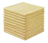 ABENA Yellow Microfibre Cleaning Cloths, 32cm x 32cm, Pack of 10, Reusable Soft Glass & Surface Cleaning Cloth for Mirrors, Windows & Water-Resistant Surfaces, Streak-Free Dusting & Polishing Cloth