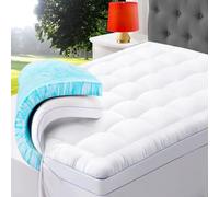 ABENE 3 Inch Memory Foam Mattress Topper, 2 Inch Memory Foam Plus 1 Inch Down Alternative Pillowtop Mattress Pad, with Bedside Pocket, Support for Back Pain (Full, White Dual Layer)