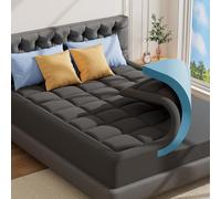 ABENE Grey Single Memory Foam Mattress Topper for Back Pain Relief, Mattress Topper Single Bed with Extra Deep Pocket, Washable Pillow Top Cover with OEKO-TEX & CertiPUR-US (Grey, 90x190cm)