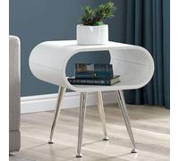 abeni wooden lamp in white with chrome legs