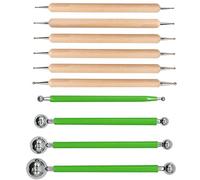 ABenkle 10Pcs Dotting Tools Ball Styluses for Rock Painting, Pottery Clay Modeling Embossing Art（Green）
