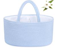 ABenkle Diaper Caddy Organizer, Boho Rustic Cotton Rope Nursery Baby Basket, Changing Table Organizer for Baby Diaper Storage and Baby Shower