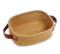 ABenkle Small Storage Basket, Baby Basket, Cute Tiny Cotton Rope Woven Basket, Shelf Basket, Boho Decorative Toy Dog Cat Basket for Nursery, Kids Room, Spa, Empty Gift Basket - XS, Brown