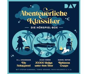 Abenteuerliche Klassiker - Die Hörspiel-Box. Die Schatzinsel, 20.000 Meilen unter dem Meer, Robinson Crusoe: Hörspiele mit Stefan Kaminski, Tonio Arango, Nico Holonics u.v.a.