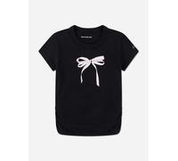 Abercrombie & Fitch Girls Pearl Bow Ruched T-Shirt in Black - Black - 9 - 10 Yrs
