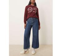 Abercrombie & Fitch Womens high rise cropped wide leg jean in blue wash - Size 25W/29L