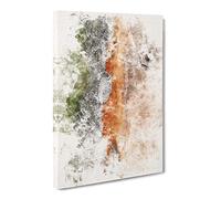 Aberdeen Beach In Scotland Watercolour Canvas Print | Gallery Wrapped 30mm Frame Wall Art | 30x20 inches | Ready to Hang | Coastal Seascape Picture | Living Room Bedroom Lounge Office
