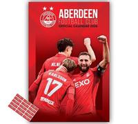 Aberdeen Calendar 2026 A3 Wall Hanging Football Calendar Gift Present with FREE Organising Stickers Included