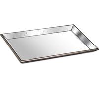 Aberdeen Distressed Large Mirrored Tray With Wooden Detailing