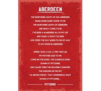 Aberdeen FC fans song art print size A4