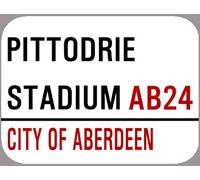 Aberdeen Pittodrie Metal Football St Sign Rounded Edges Outdoor Decoration Props Plaque Sign 8x12 inch