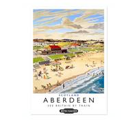 Aberdeen, Scotland Print, British Railways Poster, Vintage UK Wall Art, Framed Retro Decor, Gift Idea, Archival Matte, A2 (Print Only) - 59.4x42cm