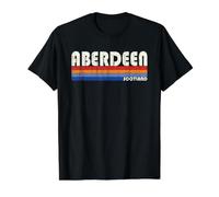Aberdeen Scotland Retro 70s 80s Style Value Graphic T-Shirt, Men, Black, L
