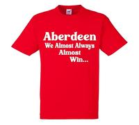 Aberdeen Scottish Scotland Tshirt Almost Always Win Team Husband Mens Present Gift Shirt Premium Soccer League Club Red