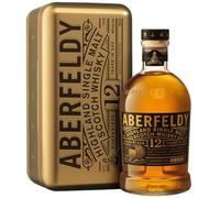 Aberfeldy 12 Year Old Highland Scotch Single Malt Whisky, 40% ABV, 70cl, with Gold Gift Tin, Aged in Oak Casks, Notes of Honey, Fruit, Spices, Vanilla & Hint of Smoke, 700ml