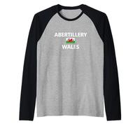 Abertillery Wales Welsh Flag City Raglan Baseball Tee
