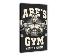 Abe's Gym - Fitness And Honesty - Fun Canvas Print Sports Fitness Canvas Poster Wall Art Decor Print Picture Paintings for Living Room Bedroom Decoration Frame: 12x18inch(30x45cm)