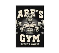 Abe's Gym - Fitness And Honesty - Fun Canvas Print Sports Fitness Canvas Poster Wall Art Decor Print Picture Paintings for Living Room Bedroom Decoration Unframe: 20x30inch(50x75cm)
