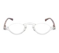 ABETOS Half Frame Reading Glasses Blue Light Blocking Computer Readers Men Women Fashion Small Retro Half Moon Lens Spring Hinge Lightweight Eyeglasses, Transparent&Tortoiseshell 1.0