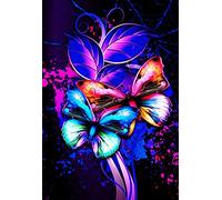 ABEUTY 5D Diamond Painting DIY Full Drill Rhinestones, Butterfly Spider Web Leaf Animal, Paint with Diamonds Crystal Diamond Art Kits (Butterflies)