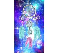 ABEUTY 5D Diamond Painting DIY Full Drill Rhinestones, Dream Catcher Wind Chimes Under The Stars, Paint with Diamonds Crystal Diamond Art Kits (Wind Chimes)