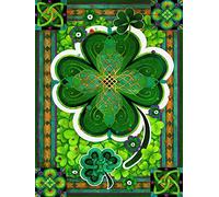 ABEUTY 5D Diamond Painting DIY Full Drill Rhinestones, Four Leaves Clover Plant, Paint with Diamonds Crystal Diamond Art Kits (Four Leaves Clover)