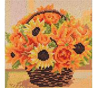 ABEUTY 5D Diamond Painting DIY Full Drill Rhinestones, Sunflower Yellow Flower in The Basket, Paint with Diamonds Crystal Diamond Art Kits (Sunflower)