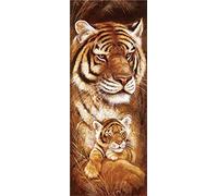ABEUTY 5D Diamond Painting DIY Full Drill Rhinestones, Two Tigers Animal, Paint with Diamonds Crystal Diamond Art Kits (Tigers)