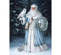 ABEUTY 5D Diamond Painting DIY Full Drill Rhinestones, White Santa Owl Rabbit Snow Christmas Animal, Paint with Diamonds Crystal Diamond Art Kits (White Santa)