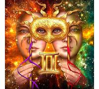 ABEUTY 5D Diamond Painting DIY Full Drill Rhinestones, Zodiac Gemini, Paint with Diamonds Crystal Diamond Art Kits (Gemini)